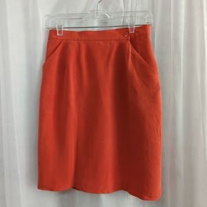 Jones New York Coral Silk Skirt Womens 8 Petite